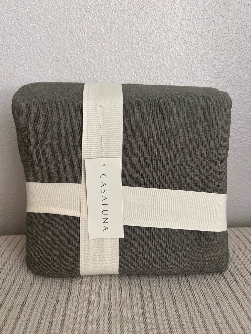 Casaluna Slate Gray Duvet Cover with Cream Accent